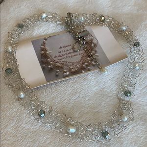 Pearl and stone necklace